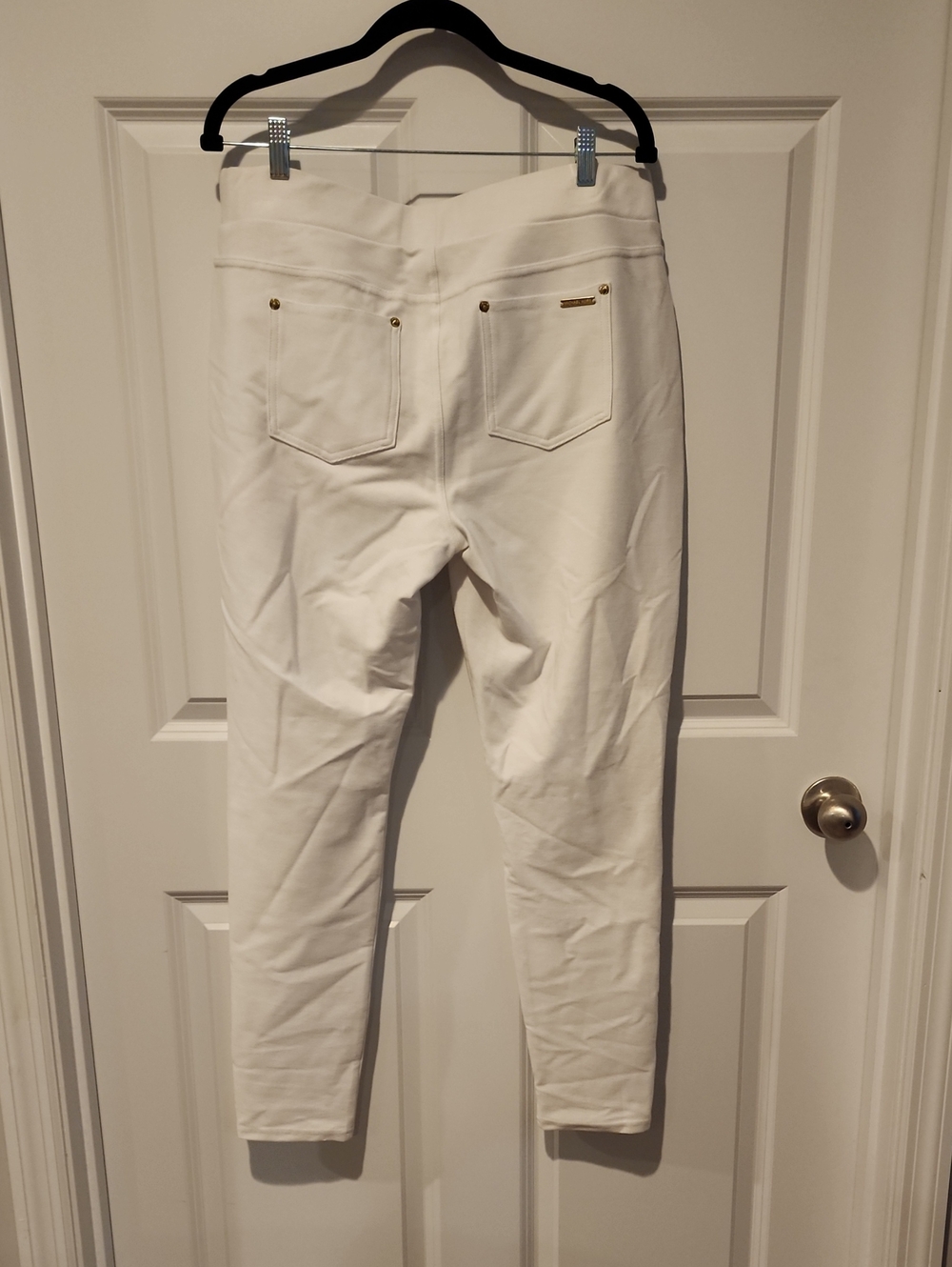 Michael Kors White Ponte Pull-On Pants XL - Picture 2 of 3